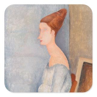 Amedeo Modigliani - Portrait Jeanne Hebuterne #3 Square Sticker