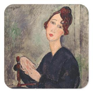 Amedeo Modigliani - Portrait of Dedie Hayden Square Sticker