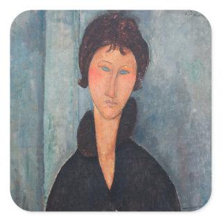 Amedeo Modigliani - Woman with Blue Eyes Square Sticker