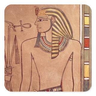 Amenhotep II  with an ankh raised to his lips Square Sticker
