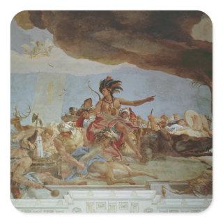 America, one of the Four Continents Square Sticker