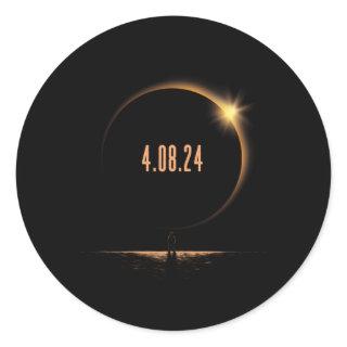 America Totality Spring 40824 Total Solar Eclipse  Classic Round Sticker
