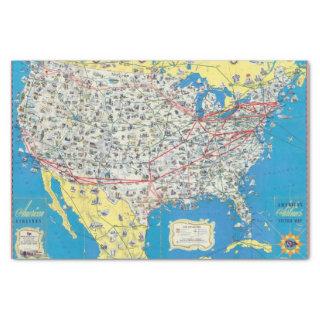 American Airlines system map Tissue Paper
