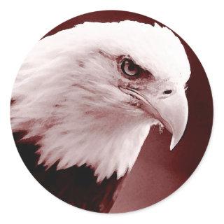 American Bald Eagle Portrait Classic Round Sticker