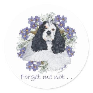 American Cocker Spaniel Forget Me Not Classic Round Sticker