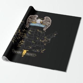 American Eagle - 63 US National Parks Map - Hiking