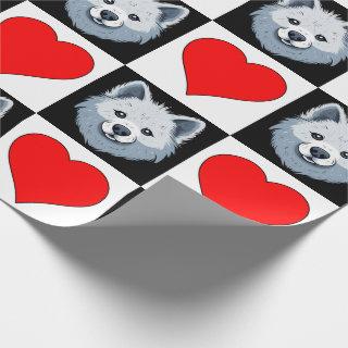 American Eskimo Dog Heart Pattern Cute Puppy Gift