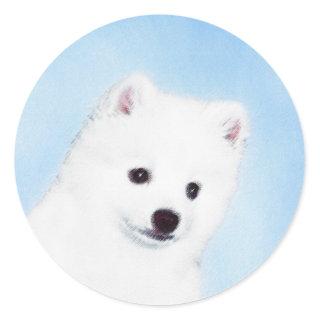 American Eskimo Dog Painting - Original Dog Art Classic Round Sticker