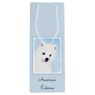 American Eskimo Dog Painting - Original Dog Art Wine Gift Bag
