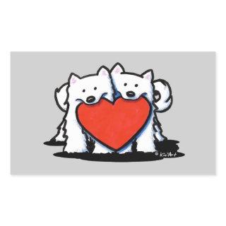 American Eskimo Heartfelt Duo Rectangular Sticker