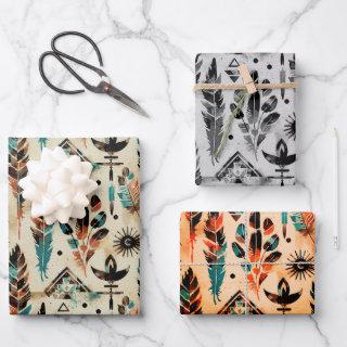 American Ethnic Tribal Art Watercolor Pattern  Sheets