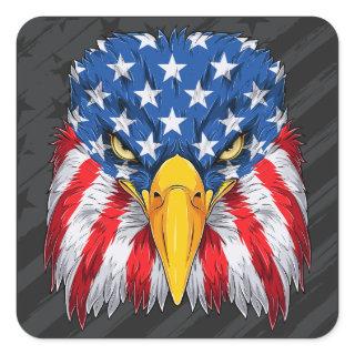 American Flag Bald Eagle Patriotic USA Sticker