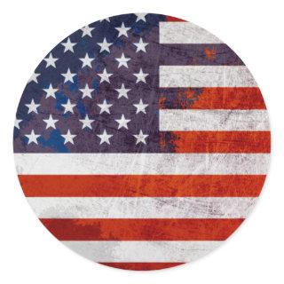 American Flag Classic Round Sticker