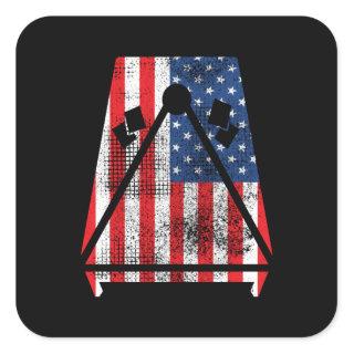 American Flag Cornhole Board USA Patriot Square Sticker