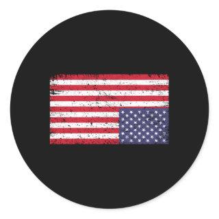 American Flag Distressd Upside Down United States  Classic Round Sticker