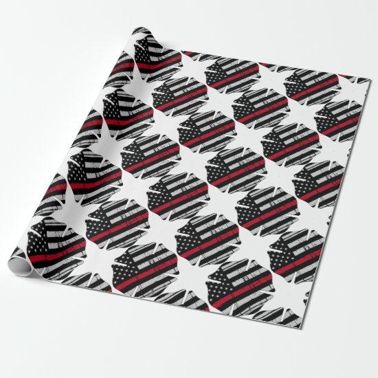 American Flag Fireman Cross Thin Red Line