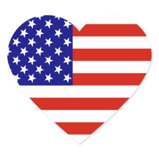 AMERICAN FLAG HEART STICKER