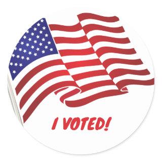 American Flag I Voted Classic Round Stickers