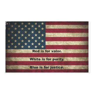 American Flag - Meaning of Colors Rectangular Sticker