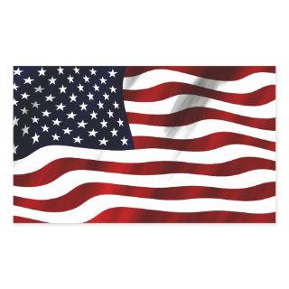 American Flag Patriotic Independence Day Rectangular Sticker