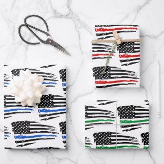 American Flag Red Blue Green Police Fire Military   Sheets
