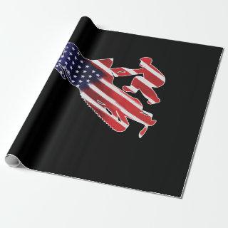 American Flag Snowmobile Winter Snowmobiling