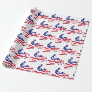 American Flag Snowmobile