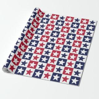 American Flag Stars Red White Blue Checkered