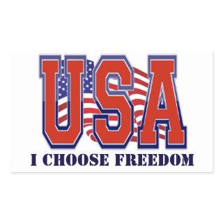 American Flag USA Freedom Patriotic Rectangular Sticker