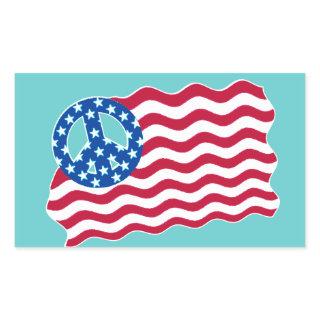American Flag with Peace Symbol Stickers