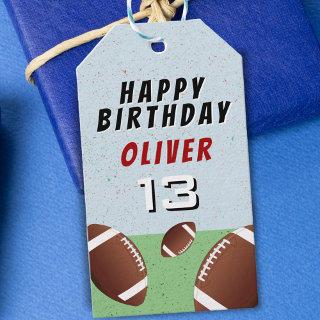 American Football Balls Happy Birthday  Gift Tags