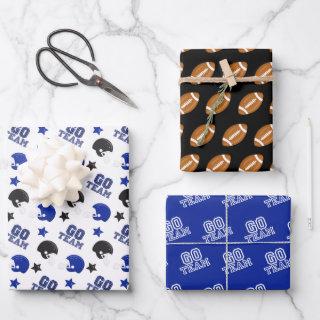 American Football Blue and Black Patterns  Sheets