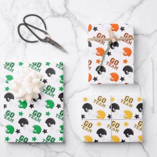 American Football Green, Orange, Yellow Patterns  Sheets