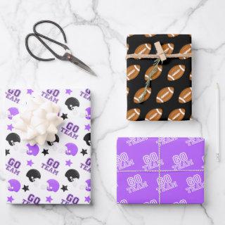 American Football Purple and Black Patterns  Sheets