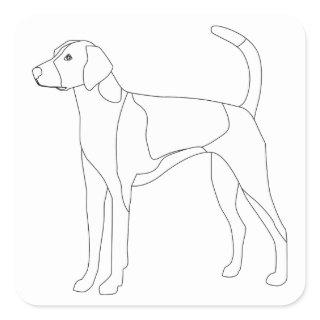 American Foxhound Ready to color and customize Square Sticker