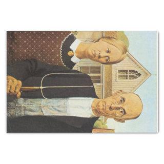 American Gothic by Grant Wood,reproduction art,vin Tissue Paper