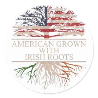American grown irish roots classic round sticker