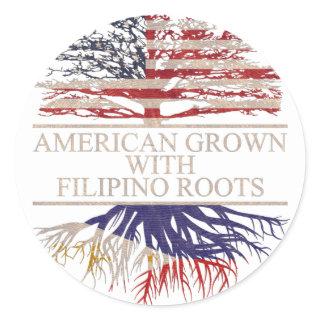 American grown with filipino roots classic round sticker