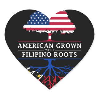 American Grown with Filipino Roots   Philippines Heart Sticker