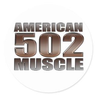 american muscle 502 chevy big block crate motor classic round sticker