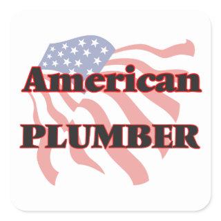 American Plumber Square Sticker