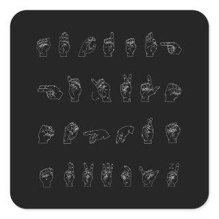 American Sign Language ASL Alphabet Gift Square Sticker