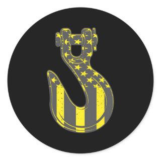 American Towing Tow Truck Operator Tow Hook Classic Round Sticker