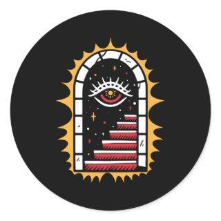 American Traditional Old School Tattoo Flash Ink S Classic Round Sticker