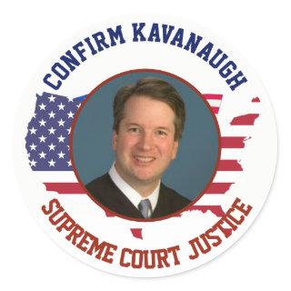 American USA  Flag Confirm Judge Kavanaugh Classic Round Sticker