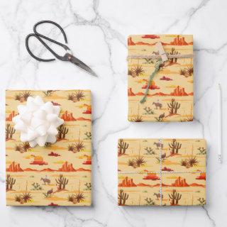 American Western Desert Cowboy Cactus Pattern Sun  Sheets