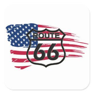 America's Route 66 Square Sticker