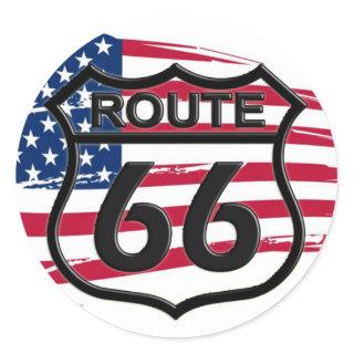 Amerikas Route 66 Classic Round Sticker