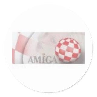 amiga retro classic round sticker
