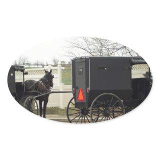 Amish Buggy "Parking Lot" Oval Sticker